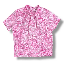 Laura Mae Life Press Vintage 1960’s Tie Blouse Sz S-M