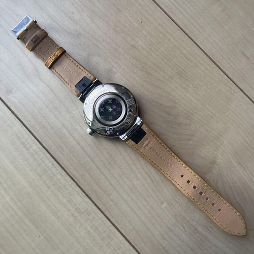 LOUIS VUITTON Tambour Horizon Light Up QAD00Z Alligator Strap Smartwatch Working - Picture 6 of 9