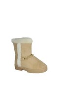 BEBE Kids Chain Faux Fur Lined Boots Quilted Logo Microsuede Size 3