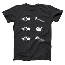 I Screw Nut Bolt Funny Humor Drinking Party Black Basic Men's T-Shirt