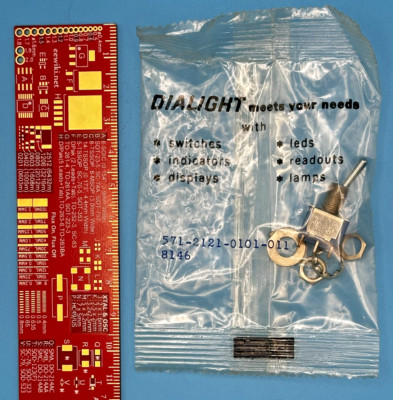 Dialight 570-21 Mini Toggle Switch DPDT On-On Panel Mount 6-Pin Solder Lug 20V