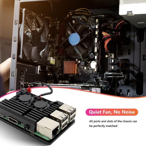 For Raspberry Pi 3 Model B B+ Aluminum Alloy Case with without Dual Cooling Fan - Afbeelding 13 van 18