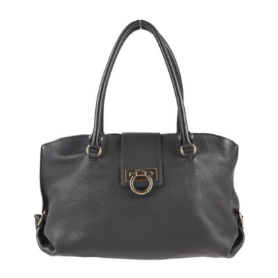 Salvatore Ferragamo Tote Bag  AU21 B182 Gancini Mini Boston bag leather black