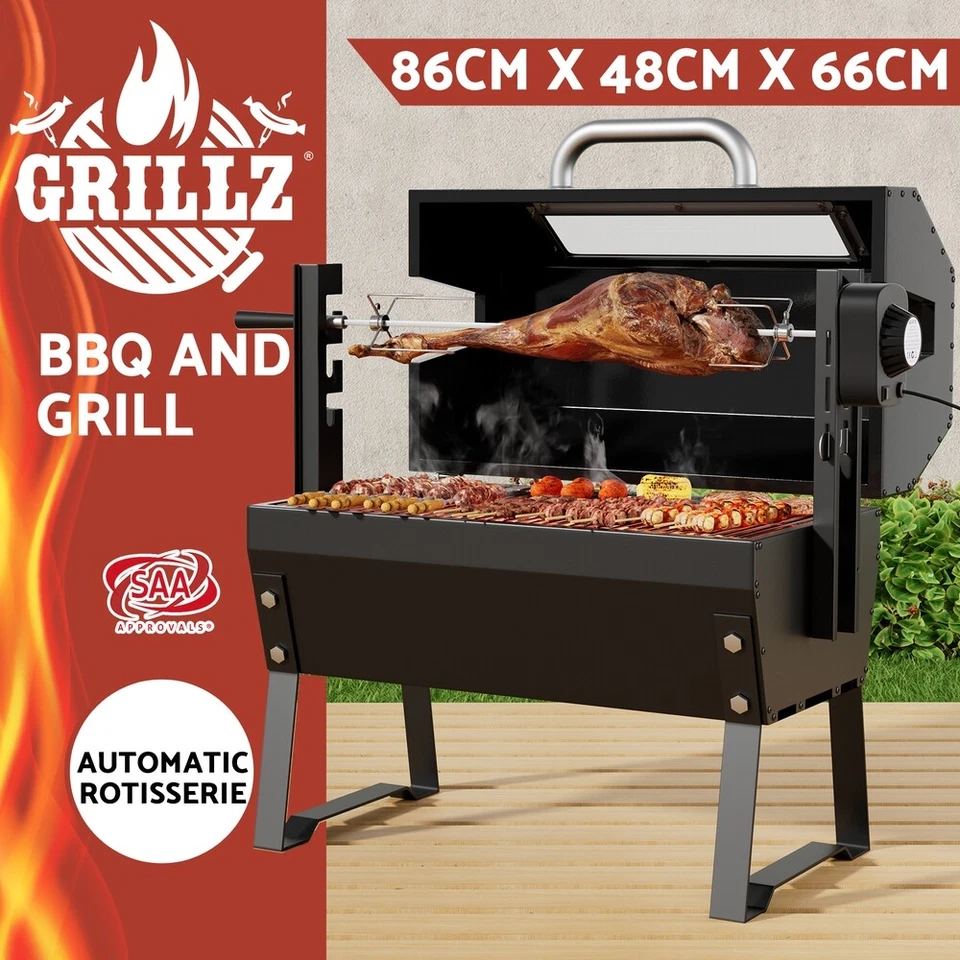 Grillz BBQ Grill Charcoal Smoker Electric Roaster Portable Outdoor Camping Patio
