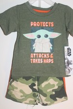 NWT Star Wars Baby Yoda Infant  Toddler 2T Boy Shirt  Short Set 2 Piece Outfit