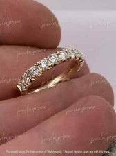 3Ct Round Diamond 14k Yellow Gold Finish Lab-Created Anniversary Wedding Band