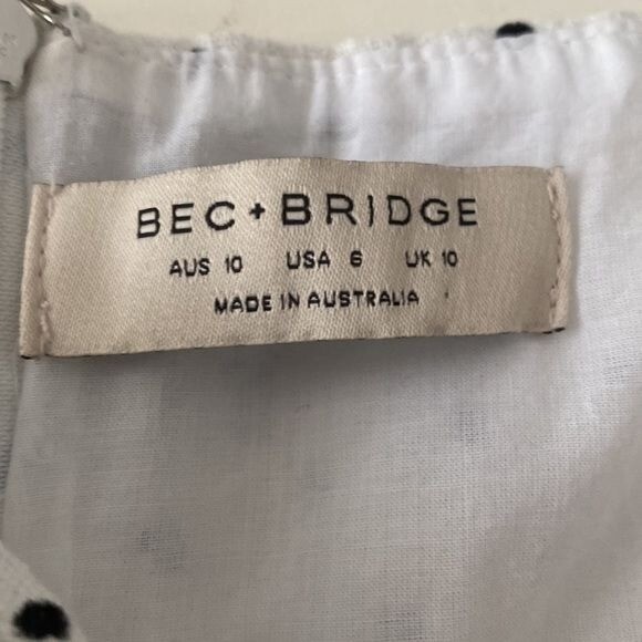 BEC + Bridge Black and White Polka Dot Tie Front Strapless Mini Dress  | eBay