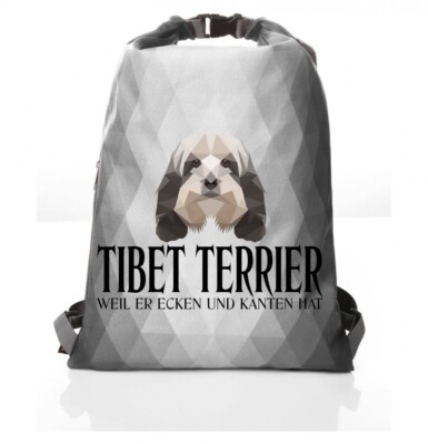 Polygon Beutel TIBET TERRIER Siviwonder Geometrisch Turnbeutel Rucksack Hund