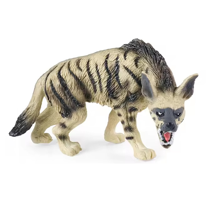 Striped Hyena Toy Action Figure Small Animal Figurine Doll Gift for Kids
