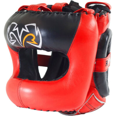 Rival Boxing RHGFS3 Gesichtsschutz Kopfschutz Leder Rot Kopfhaube Sparring Helm