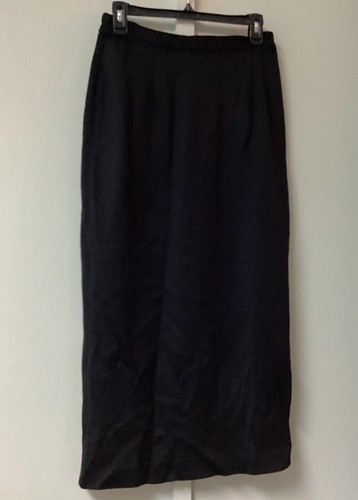 Liorah Exclusive Women Skirt Sz 6 Wool Acrylic Blend Black Pencil Midi Zip Back