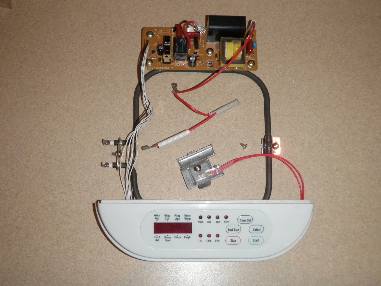 Breadman Bread Machine Control Panel + Board + Fuse + Sensor + Element TR444