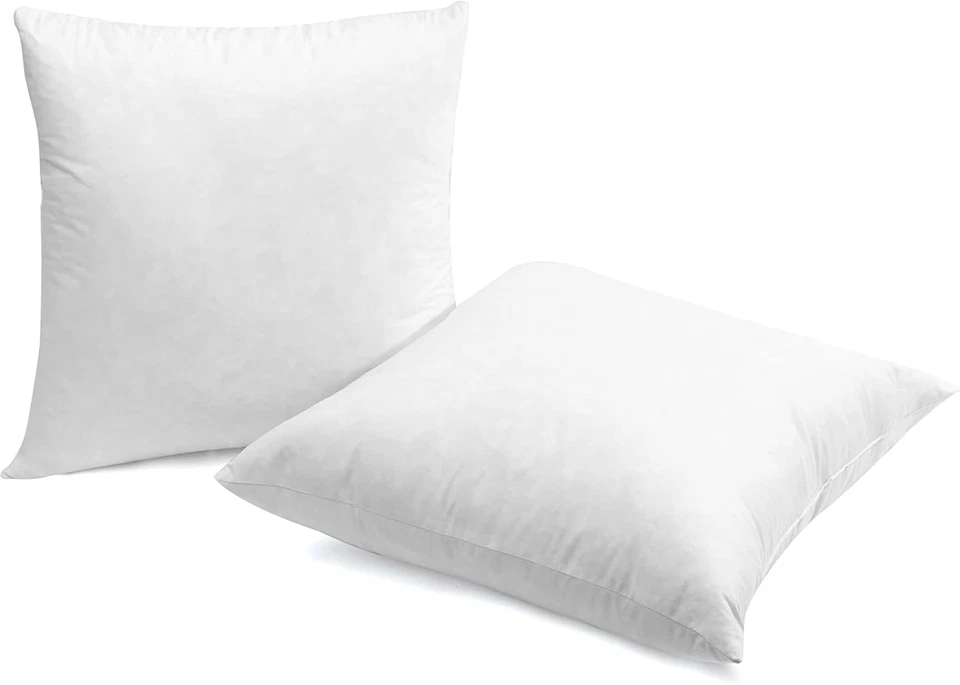 Luxury Goose Down Pillow Inserts, 20x20in, Pack of 2, Ultra-Soft White - Image 4 of 4