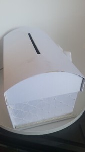 White Wedding Gift Card Box w/ Bow And 2 Wedding Ring Pillows