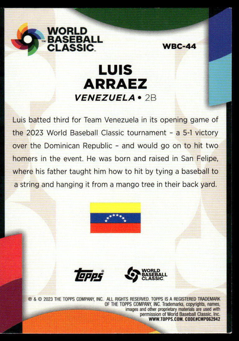 2023 Topps Luis Arraez #WBC-44 World Baseball Classic 2023 Topps Luis Arraez #WBC-44 World Baseball Classic