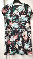 Miss Elaine Women's Short-Sleeve Floral Snap Robe - Seaside Size Medium