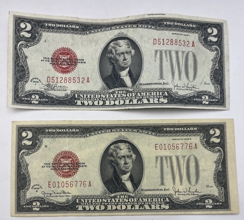 1928 F & G Two Dollar Bills - Picture 3 of 6