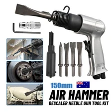 6" Quick Change Air Hammer Stroke Pneumatic Super Duty +Chisel & Descaler Needle