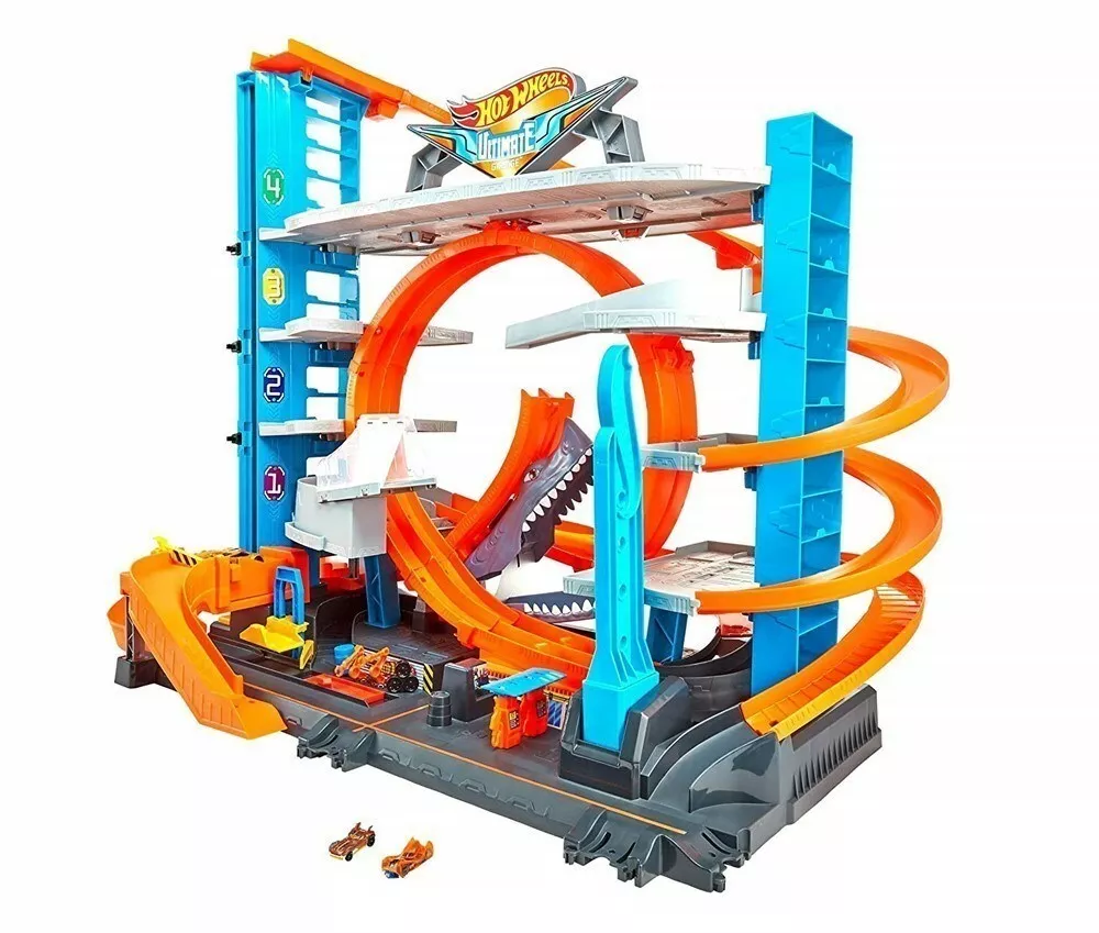 Hot Wheels City Ultimate Garage with Shark Attack Car Toy Play Set Kids  Gift New 887961639902