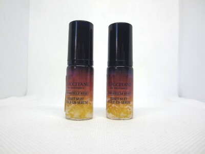 Lot (2) L'Occitane Immortelle Reset Overnight Reset Oil-in-Serum travel mini