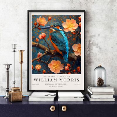 William Morris Druck, William Morris Ausstellung Poster Eisvogel, Vögel (279c)