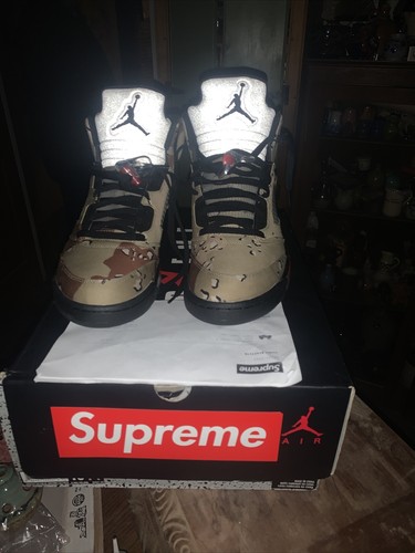 Size 13 -Nike Jordan 5 Retro x Supreme 