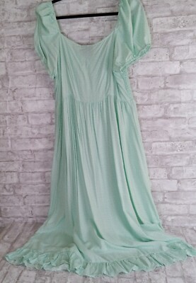 CCX City Chic Dress 16 Ditsy Floral Maxi Smocked Green Milkmaid Boho NEW |  eBay