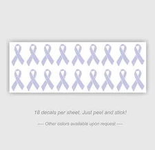 18 Stomach Cancer Awareness Ribbons Helmet Decal Sticker - 0.88" w x 1.5" tall