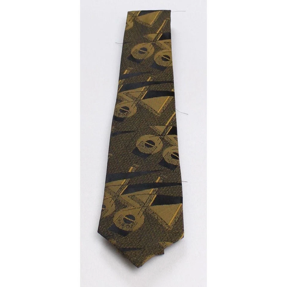 Corbata Forte Para Hombres Geométrica Regular Corbata Dorada Diseñador Adulto Accesorios Venta Foto 3 de 3