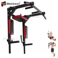 3 in 1 Multifunctional Chin Pull Up Bar Wall Mounted Dipping Station Home Fitnes