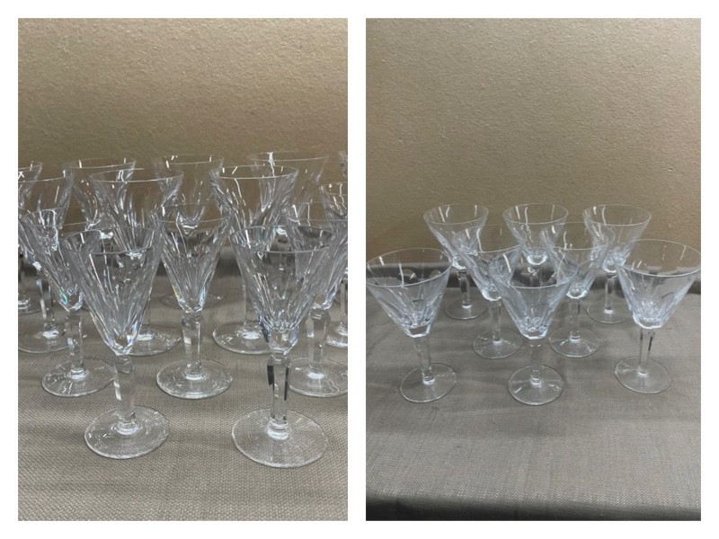 Waterford Sheila design Wine Cocktail Crystal Glasses Nice Weight  set of 24