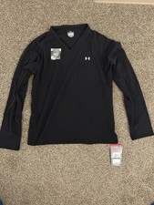 Image of Under Armour Large Long Sleeve Shirt Womens Black Heat Gear Top NEW UA Tech