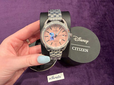 DISNEY STITCH CITIZEN WATCH Women's Girl's Rose Gold PINK Face Lilo & Stitch NEW