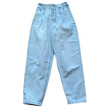 Zara Jeans Borsa di Carta Vita Alta Baggy Jeans Lavaggio Leggero Taglia 0 Nuova con etichette