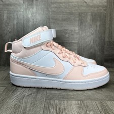 Nike Court Borough Mid 2 Kids 6Y Pink White Leather Athletic NEW CD7782-122