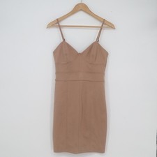 Forever 21 Tan Bustier Bodycon Mini Dress Size M Beige Spaghetti Strap
