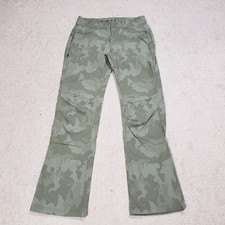 Prana Halle II Hiking Pants 6 Green Camo Straight Stretch Convertible Roll Up