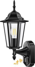 Lamomo Outdoor Wall Light Motion Sensor Waterproof Aluminum PIR Security Black