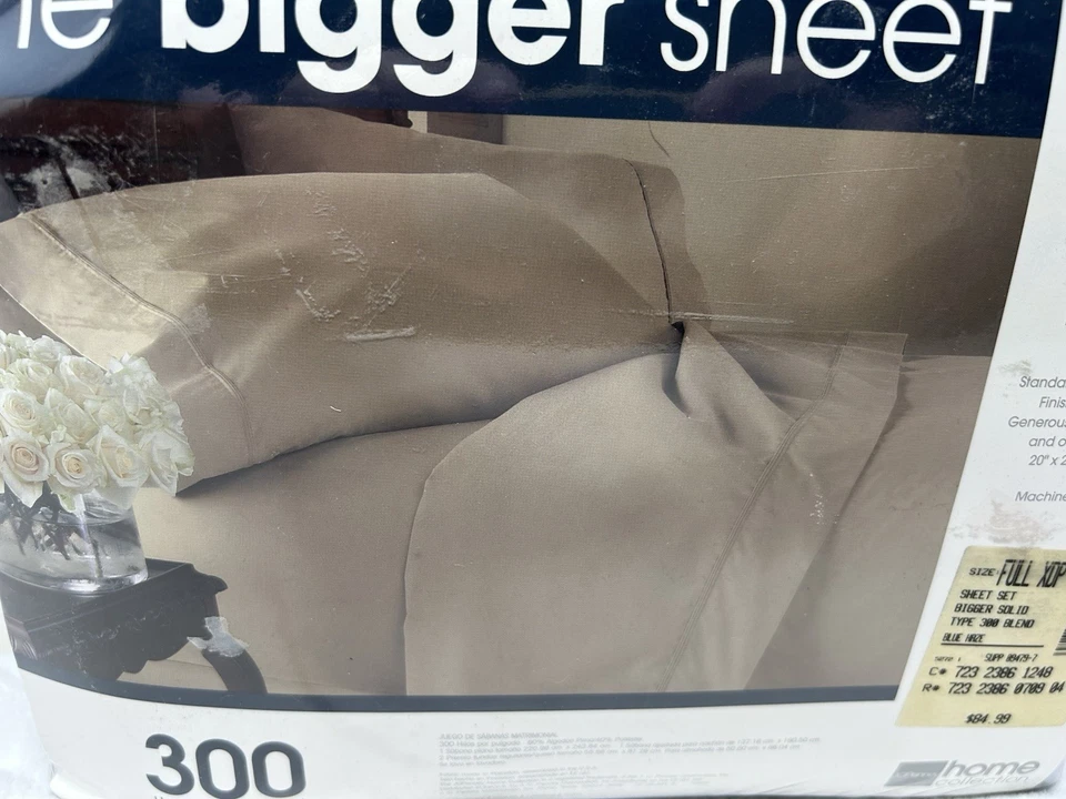 Juego de sábanas vintage JCPenney Home Collection BIGGER COMPLETO XDP Blue Haze 300 TC NUEVO Foto 4 de 4
