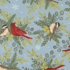 MODA - When Snow Falls by Deb Strain - Winter Birds - Winter Sky 1/4yd