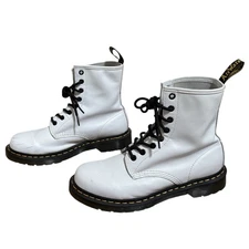 Dr Martens The Original 1460 Boots Womens Size 8 White 8 Hole Shoes