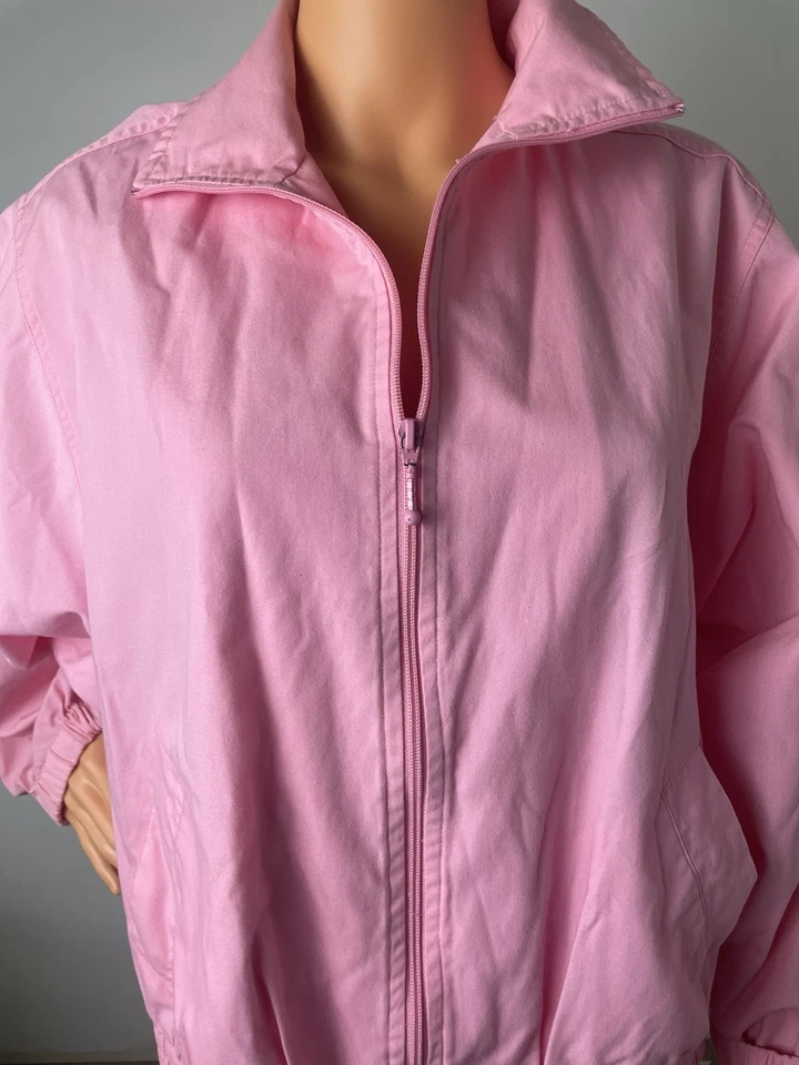 Chaqueta cortavientos Koret Francisca rosa de colección años 80 estilo talla Lg algodón Barbie Core Foto 2 de 4