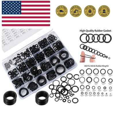 #ad O Ring Assortment Kit 360 Pcs Rubber Washer Orings 24 Sizes Pressure Washer... $13.91