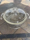Antique PYREX Glass $ Insert with Furman Bros Brooklyn Etched Metal Holder & Lid — photo 1