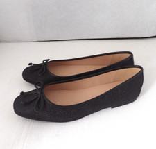 NWOB Authentic COLE HAAN YARA Soft Metallic Black Women's Ballet Flats Size 9 B