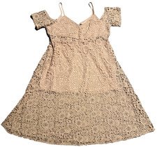 BNWT Boohoo Crocheted Style Blush Skater Dress Size 24