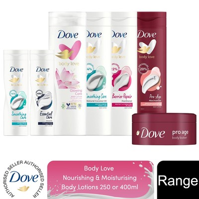 Dove Body Love Pflegende und feuchtigkeitsspendende Körperlotion Sortiment, 250ml oder 400ml