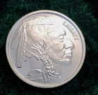 1 oz .999 New Silvertowne Fine Silver Buffalo Design Round,  Bullion , Capsule