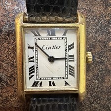 Cartier vintage pre-must tank vento bianco quadrante romano appena revisionato pulito 