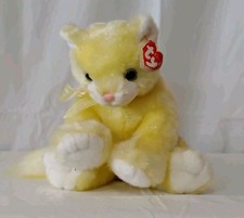 TY Classic Glitz The Cat Kitten Yellow Soft Plush Toy 10  2003 Glitter EAR TAG